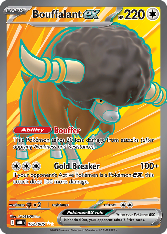 Bouffalant ex 162/86 Ultra Rare | White Flare | Pokemon Card