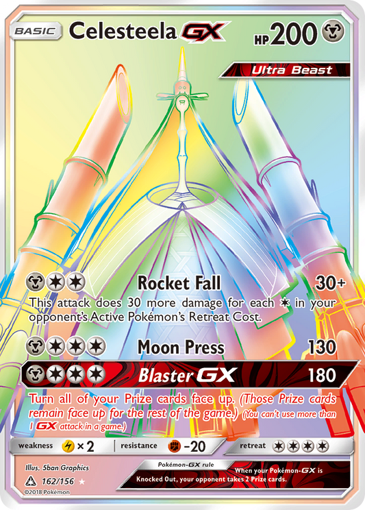 Celesteela-GX 162/156 Rare Rainbow | Ultra Prism | Pokemon Card