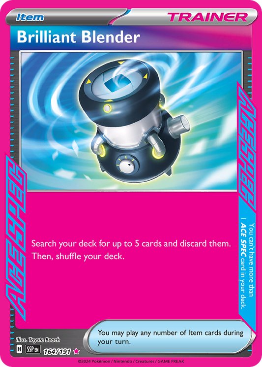 Brilliant Blender 164/191 ACE SPEC Rare | Surging Sparks | Pokemon Card