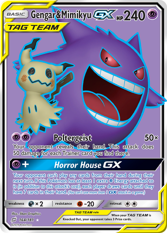 Gengar & Mimikyu-GX 164/181 Rare Ultra | Team Up | Pokemon Card