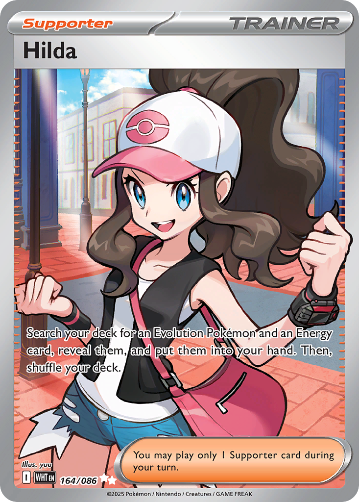 Hilda 164/86 Ultra Rare | White Flare | Pokemon Card