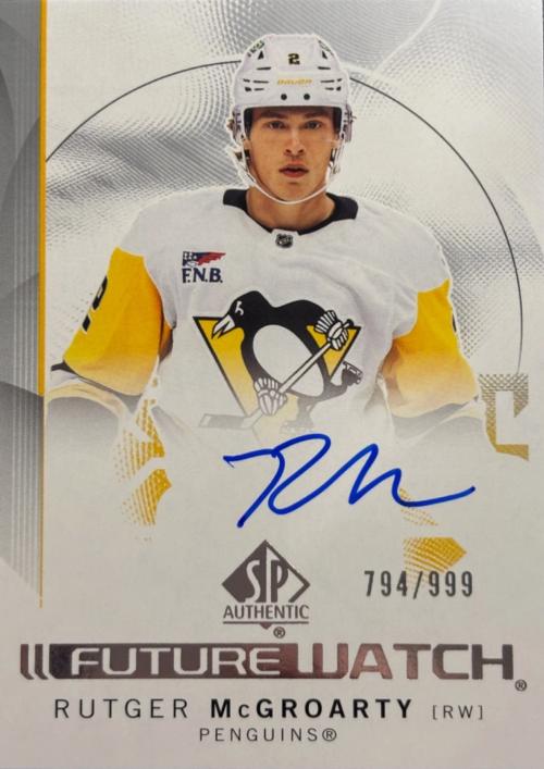 Rutger McGroarty #165 Pittsburgh Penguins | 2024-25 SP Authentic | NHL Trading Card