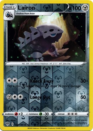 Lairon 122/189 Reverse Holo | Darkness Ablaze | Pokemon Card