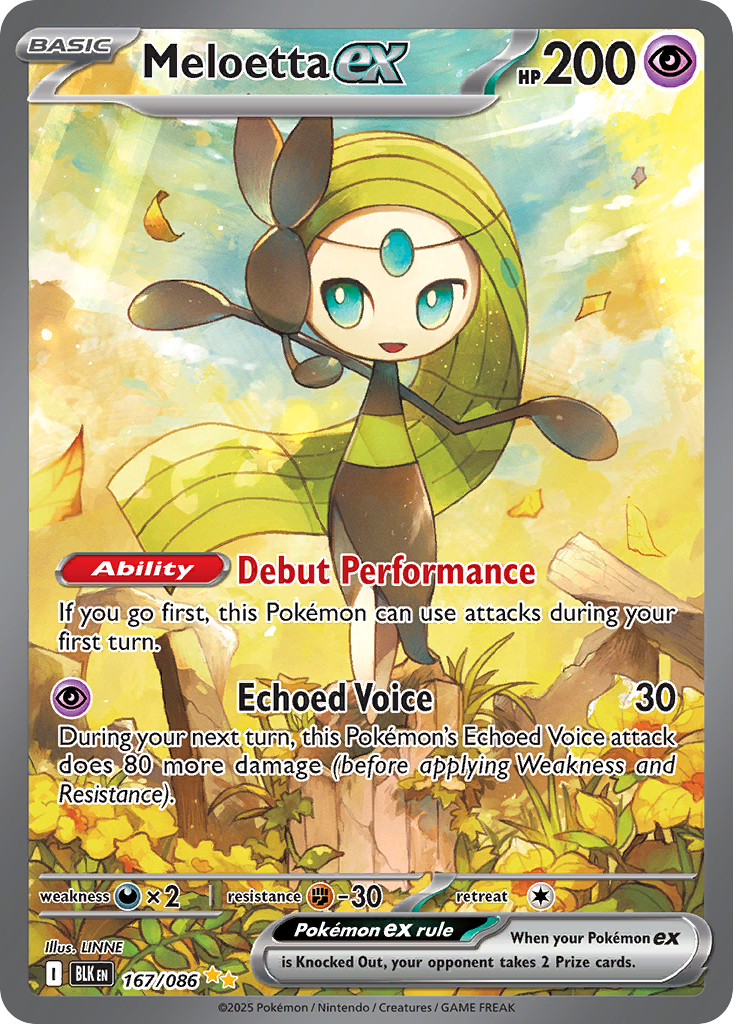 Meloetta ex 167/86 Special Illustration Rare | Black Bolt | Pokemon Card