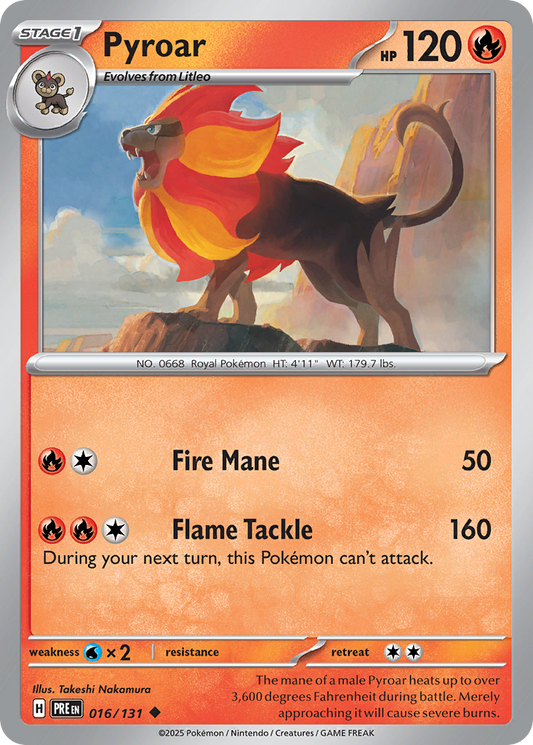 Pyroar 16/131 Uncommon | Prismatic Evolutions | Pokemon Card