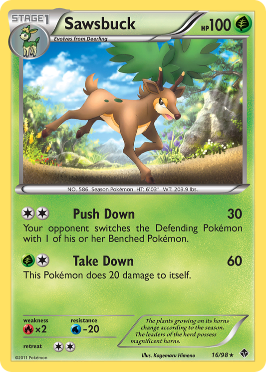 Sawsbuck 16/98 Rare | Emerging Powers | Pokemon Card