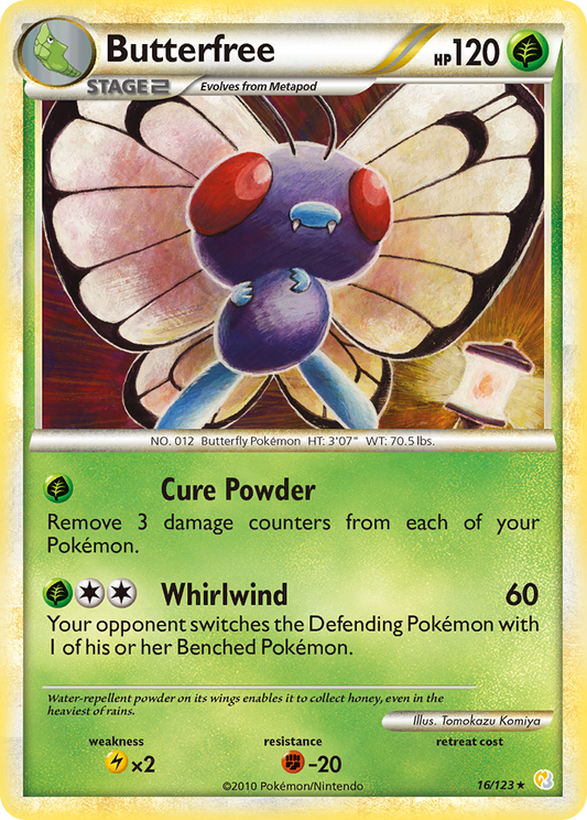 Butterfree 16/123 Rare | HeartGold & SoulSilver | Pokemon Card