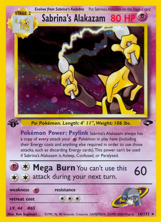 Sabrina's Alakazam 16/132 Rare Holo | Gym Challenge | Pokemon Card
