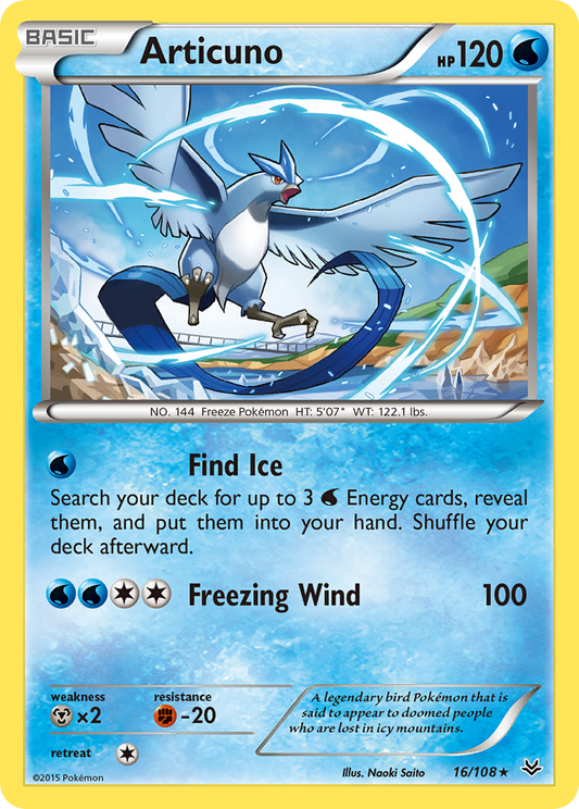 Articuno 16/108 Rare | Roaring Skies | Pokemon Card
