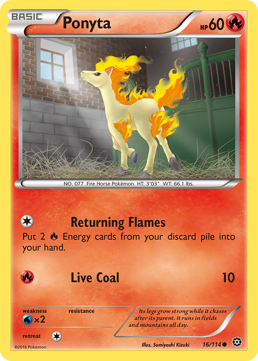 Ponyta 16/114 Common | Steam Siege | Pokemon Card
