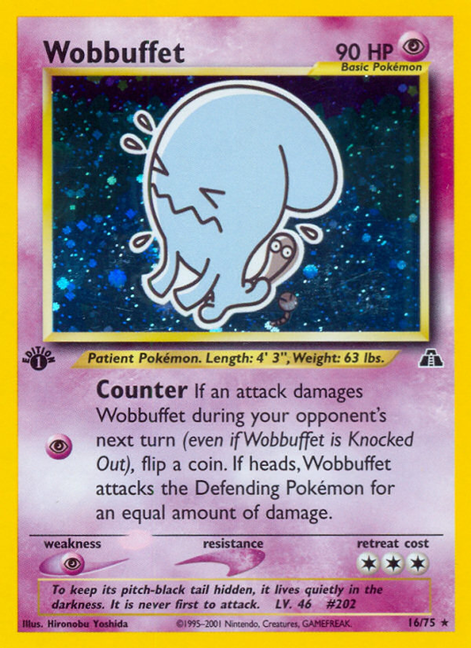 Wobbuffet 16/75 Rare Holo | Neo Discovery | Pokemon Card
