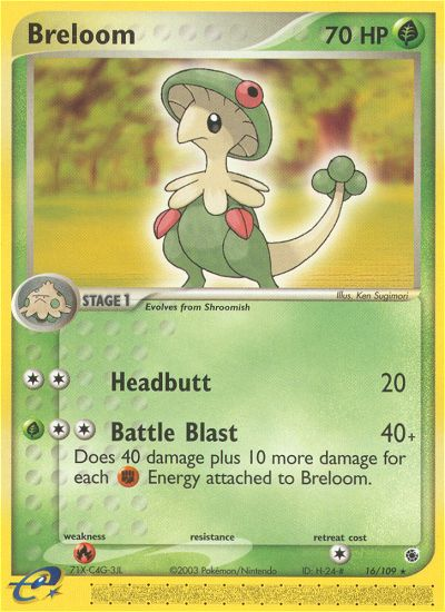 Breloom 16/109 Rare | Ruby & Sapphire | Pokemon Card