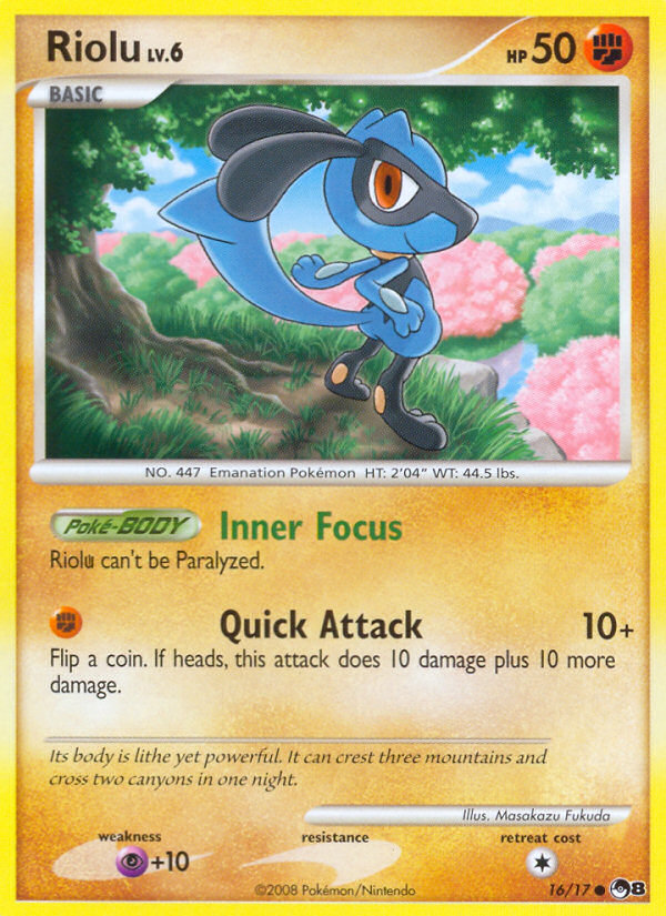 Riolu 16/17 Common | POP Series 8 | Pokemon Card