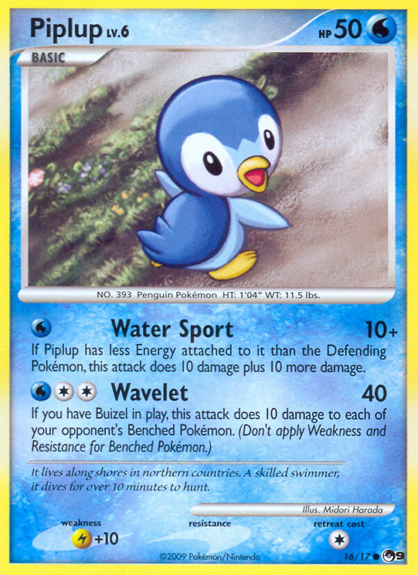 Piplup 16/17 Common | POP Series 9 | Pokemon Card