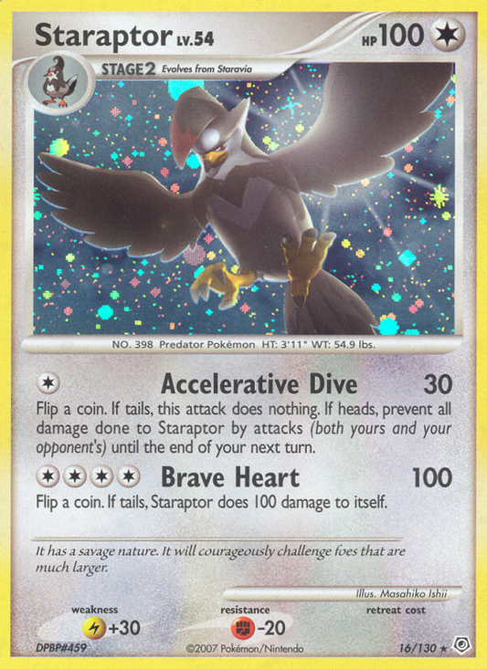Staraptor 16/130 Rare Holo | Diamond & Pearl | Pokemon Card