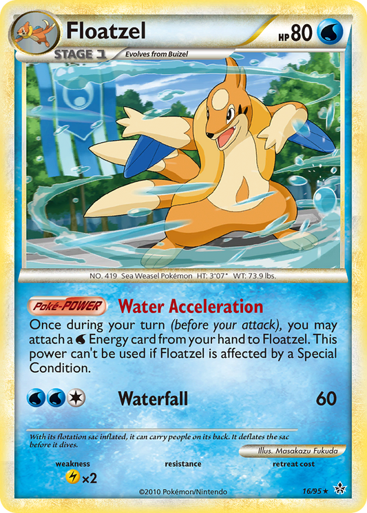 Floatzel 16/95 Rare | HS—Unleashed | Pokemon Card