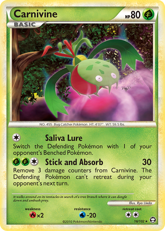 Carnivine 16/102 Rare | HS—Triumphant | Pokemon Card