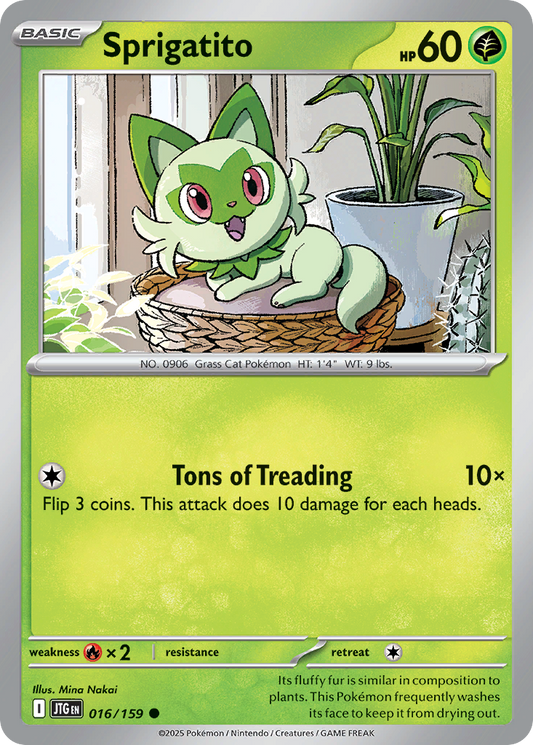 Sprigatito 16/159 Common | Journey Together | Pokemon Card