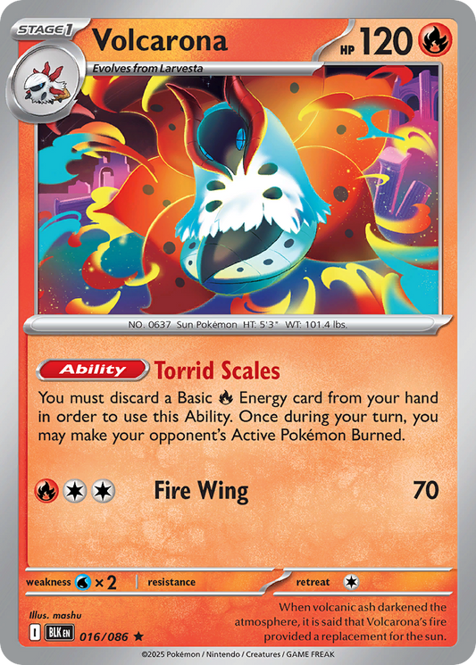 Volcarona 16/86 Rare | Black Bolt | Pokemon Card