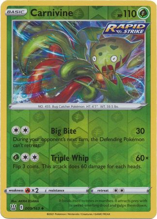 Carnivine 9/163 Reverse Holo | Battle Styles | Pokemon Card