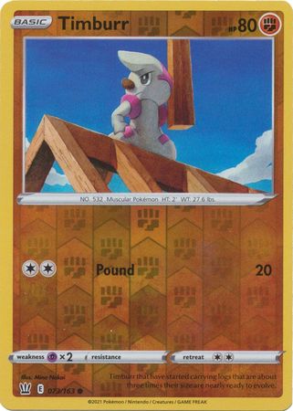 timburr pokemon card Timburr Illerstration Rare Twilight Masquerade 183/167, NM Pokemon Car