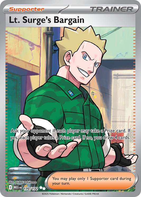 Lt. Surge's Bargain 170/132 Ultra Rare | Mega Evolution | Pokemon Card