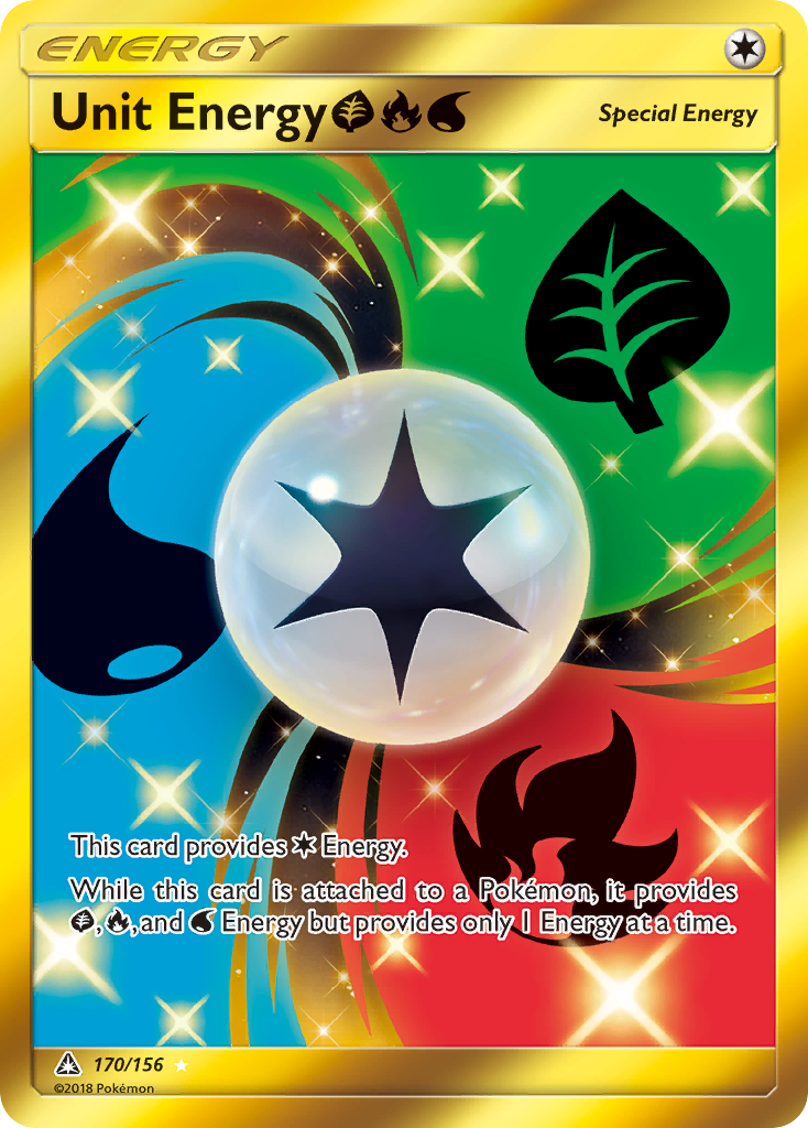 Unit Energy GrassFireWater 170/156 Rare Secret | Ultra Prism | Pokemon Card