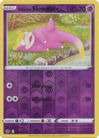Galarian Slowpoke 54/198 Reverse Holo | Chilling Reign | Pokemon Card