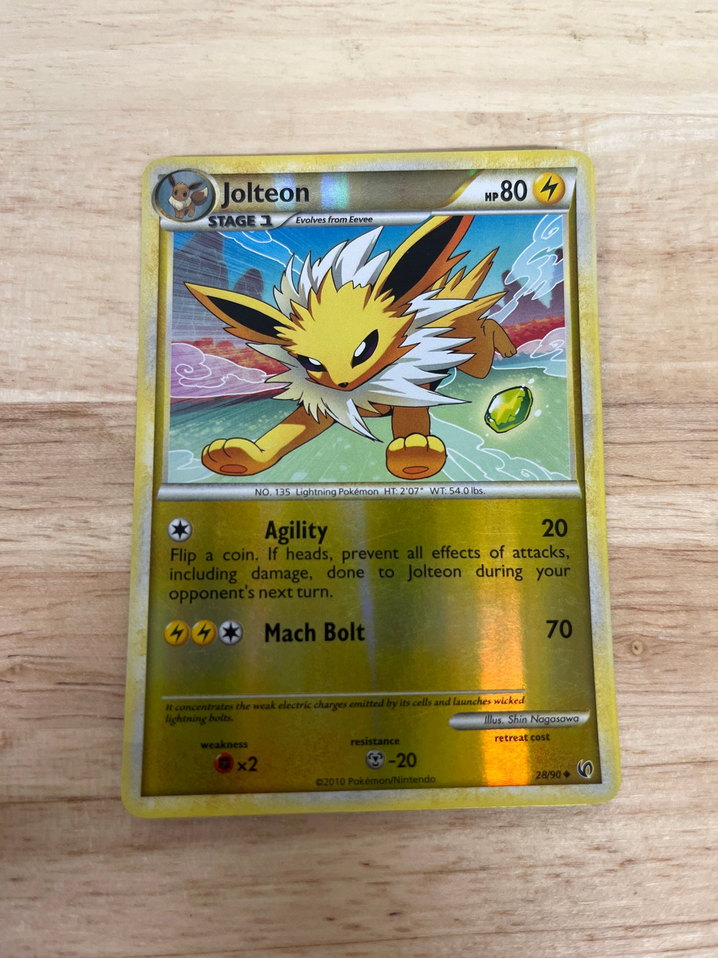Jolteon 28/90 Reverse Holo | HS—Undaunted | Pokemon Card
