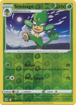 Simisage 8/264 Reverse Holo | Fusion Strike | Pokemon Card