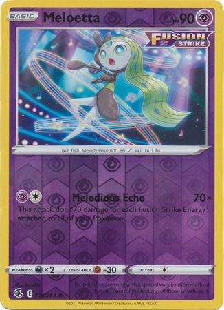 Meloetta 124/264 Reverse Holo | Fusion Strike | Pokemon Card