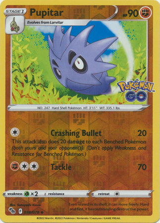 Pupitar 38/78 Reverse Holo | Pokémon GO | Pokemon Card