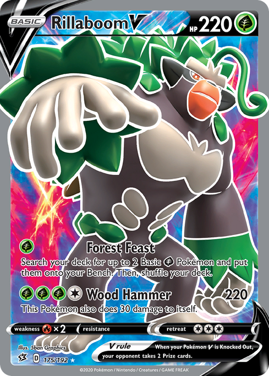 Rillaboom V 175/192 Rare Ultra | Rebel Clash | Pokemon Card