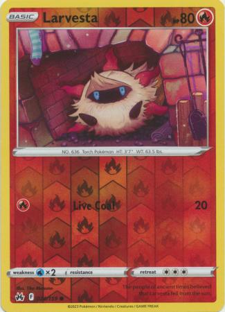 Larvesta 24/159 Reverse Holo | Crown Zenith | Pokemon Card