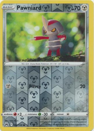 Pawniard 92/159 Reverse Holo | Crown Zenith | Pokemon Card