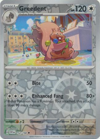 Greedent 152/198 Reverse Holo | Scarlet & Violet | Pokemon Card