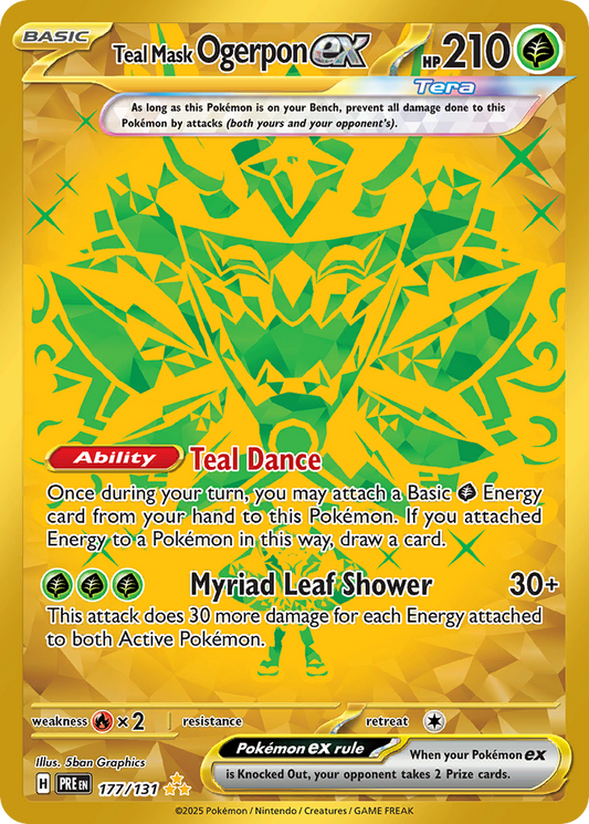 Teal Mask Ogerpon ex 177/131 Hyper Rare | Prismatic Evolutions | Pokemon Card