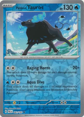 Paldean Tauros 41/193 Reverse Holo | Paldea Evolved | Pokemon Card