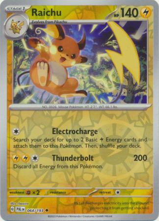 Raichu 64/193 Reverse Holo | Paldea Evolved | Pokemon Card