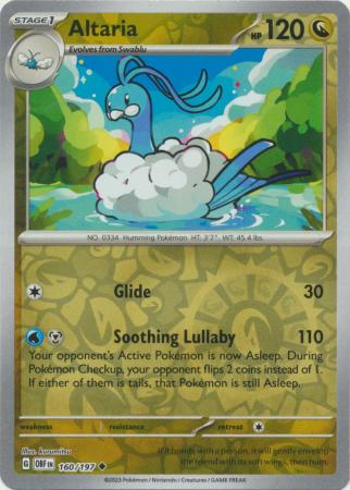 Altaria 160/197 Reverse Holo | Obsidian Flames | Pokemon Card