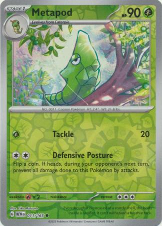 Metapod 11/165 Reverse Holo | 151 | Pokemon Card