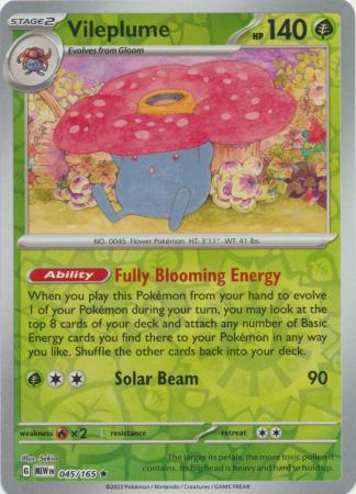 Vileplume 45/165 Reverse Holo | 151 | Pokemon Card