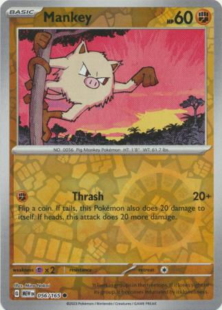 Mankey 56/165 Reverse Holo | 151 | Pokemon Card