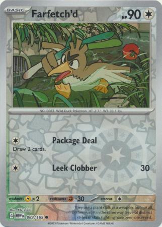 farfetch'd pokemon card value Buy 083/165 Common | 151 The item may be McDonald's celebrating Pokémon's 25th Style:Mickey 234
