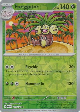 Exeggutor 103/165 Reverse Holo | 151 | Pokemon Card