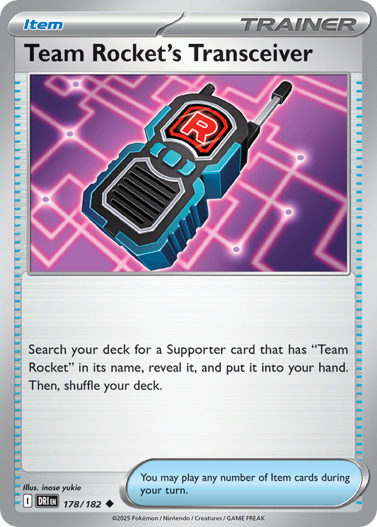 Team Rocket's Transceiver 178/182 Uncommon | Destined Rivals | Pokemon Card