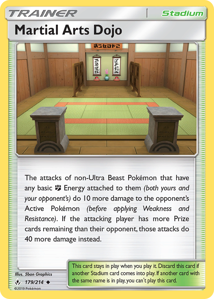 Martial Arts Dojo 179/214 Uncommon | Unbroken Bonds | Pokemon Card