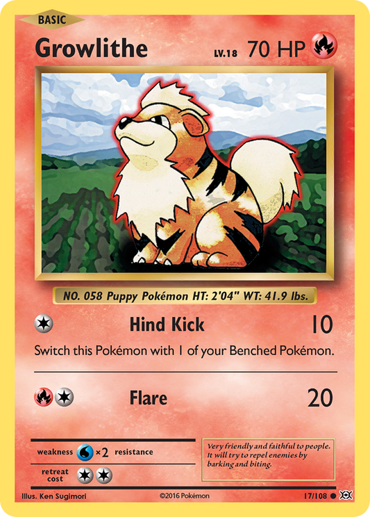 Growlithe 17/108 Common | Evolutions | Pokemon Card