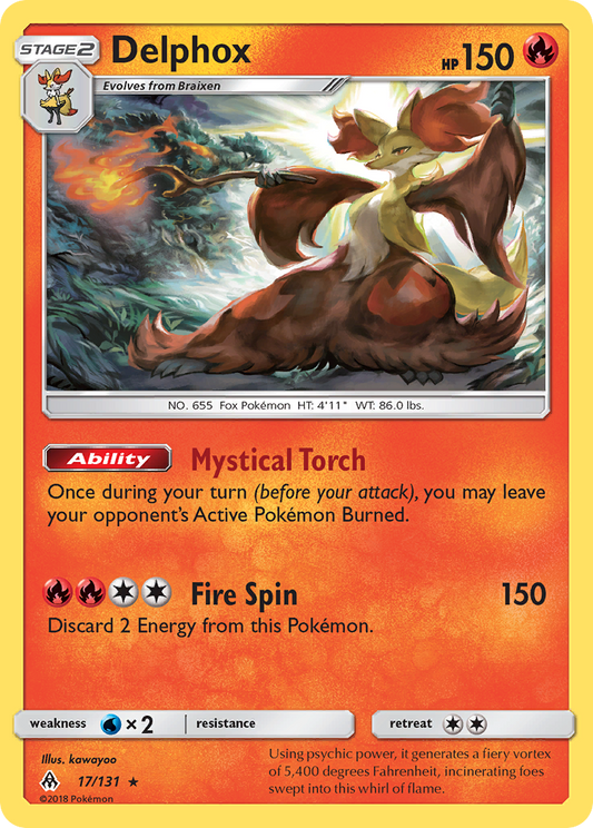 Delphox 17/131 Rare Holo | Forbidden Light | Pokemon Card