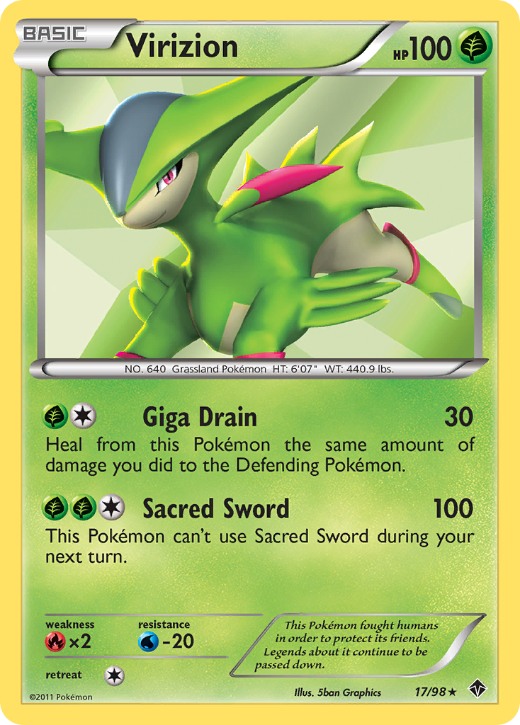 Virizion 17/98 Rare Holo | Emerging Powers | Pokemon Card